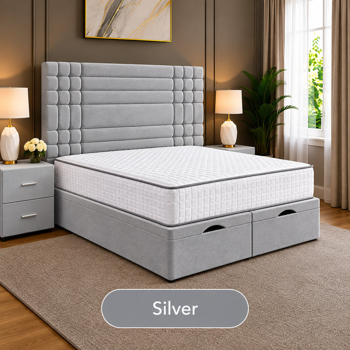 Persia Linear Panel Divan Ottoman Storage Bed Frame