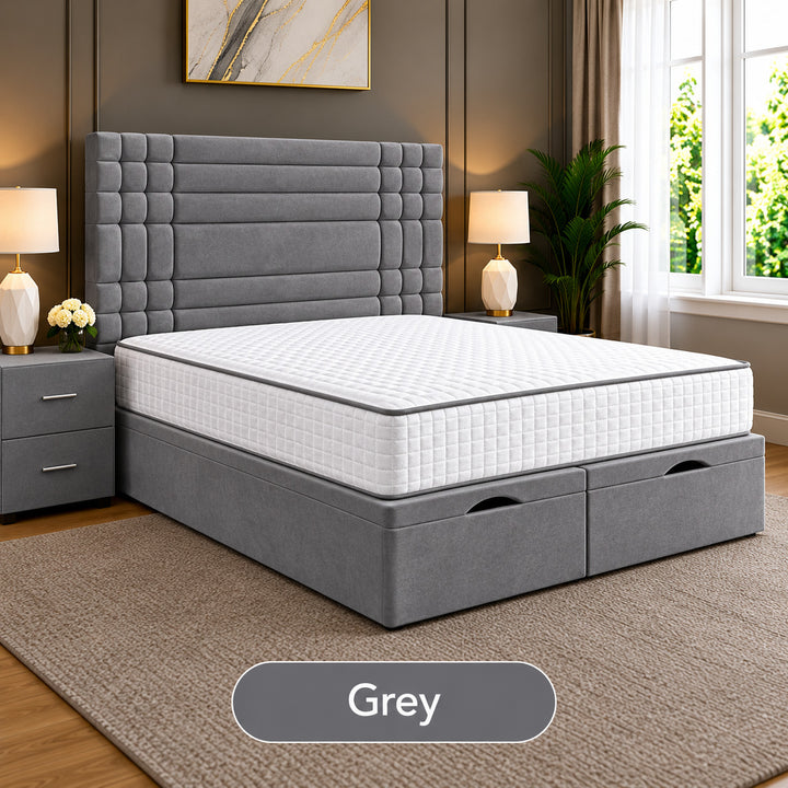 Persia Linear Panel Divan Ottoman Storage Bed Frame