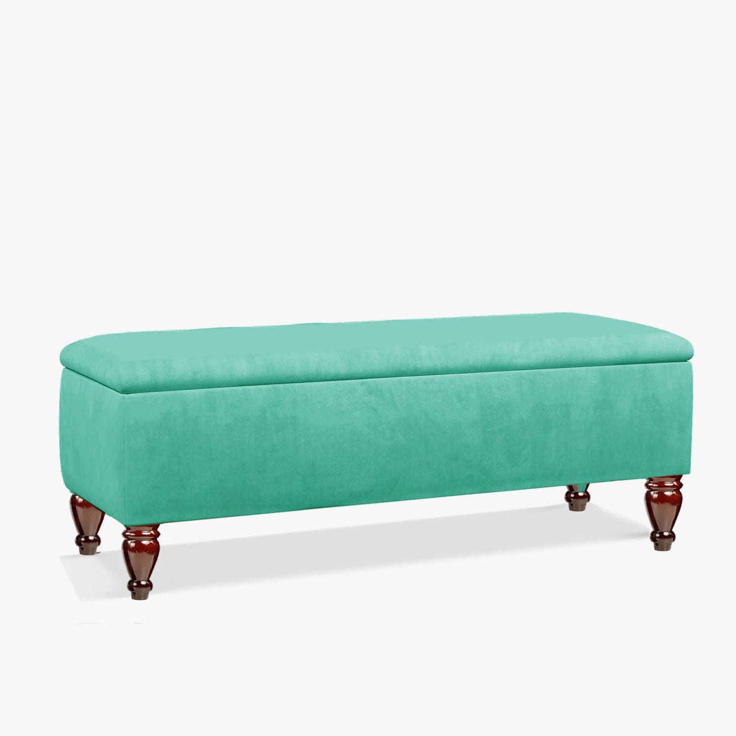 Teal plush velvet ottoman storage box, velvet bench, shoe storage bench, end of bed bench, plain ottoman bench with storage, window seating bench, velvet upholstered footstool, velvet end table, storage coffee table, hallway bench, ottoman storage box, rectangle ottoman footstool 