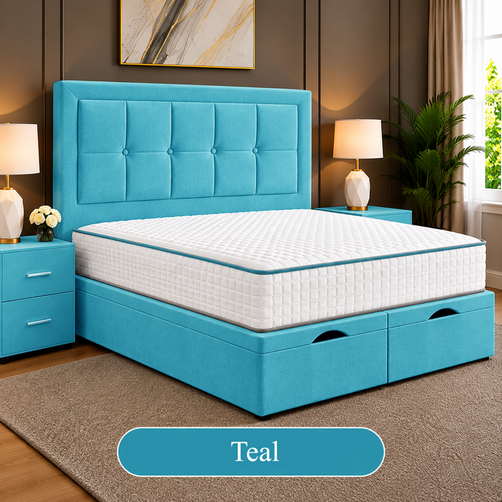Maria Cubed Tufted Divan Storage Ottoman Bed Frame