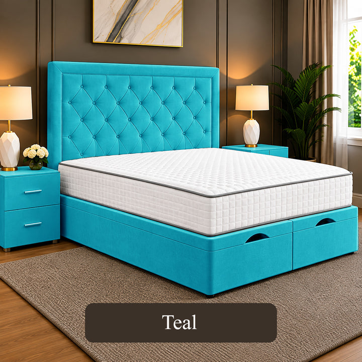 Milan Chesterfield Tufted Divan Storage Ottoman Bed Frame