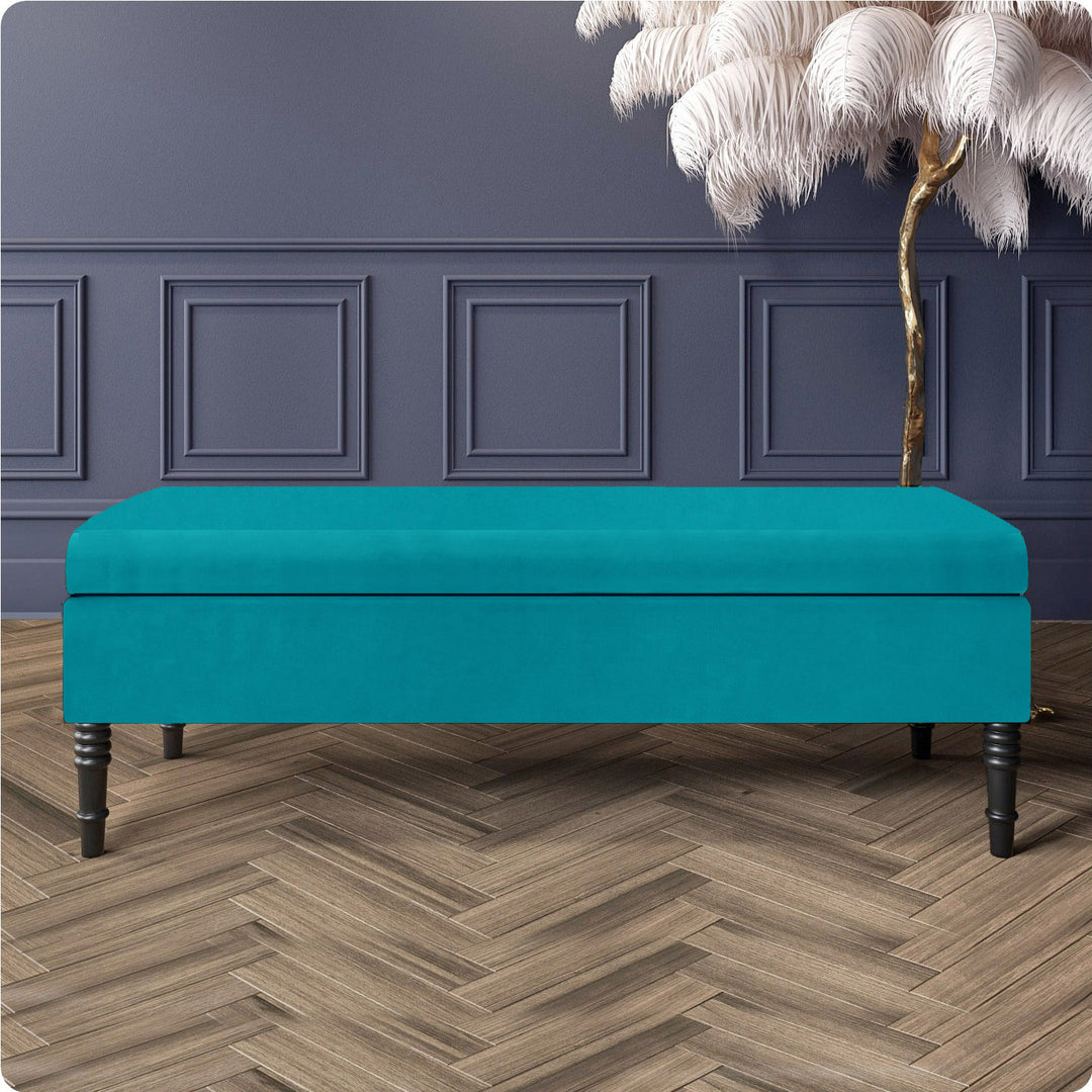 Safar Plain Upholstered Shoe Storage Bench with Legs