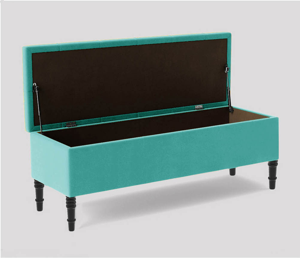 Swiss Chesterfield Upholstered Footstool