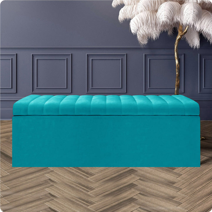 Safar Large Ottoman Storage Box - Upholstered Blanket Box
