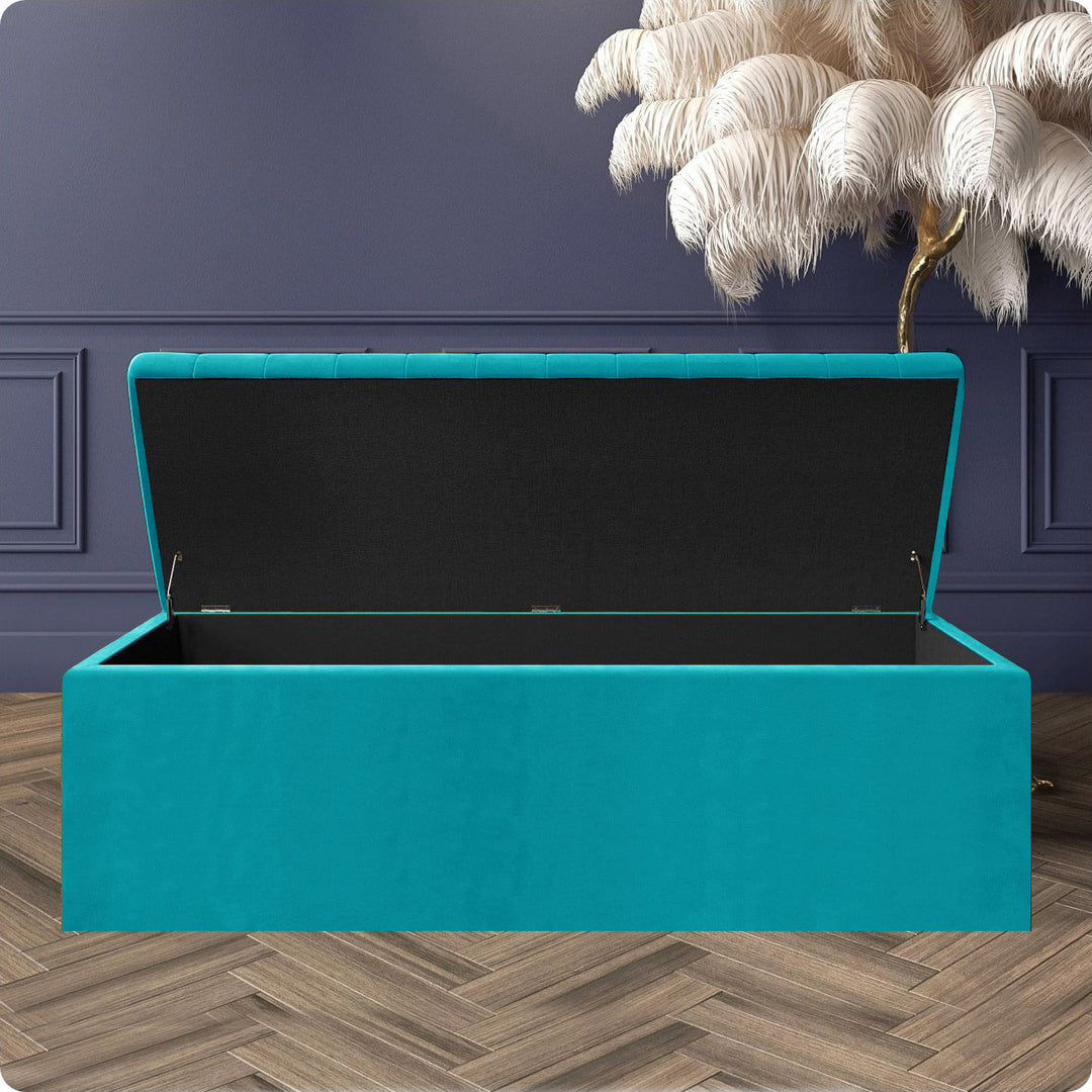 Safar Large Ottoman Storage Box - Upholstered Blanket Box