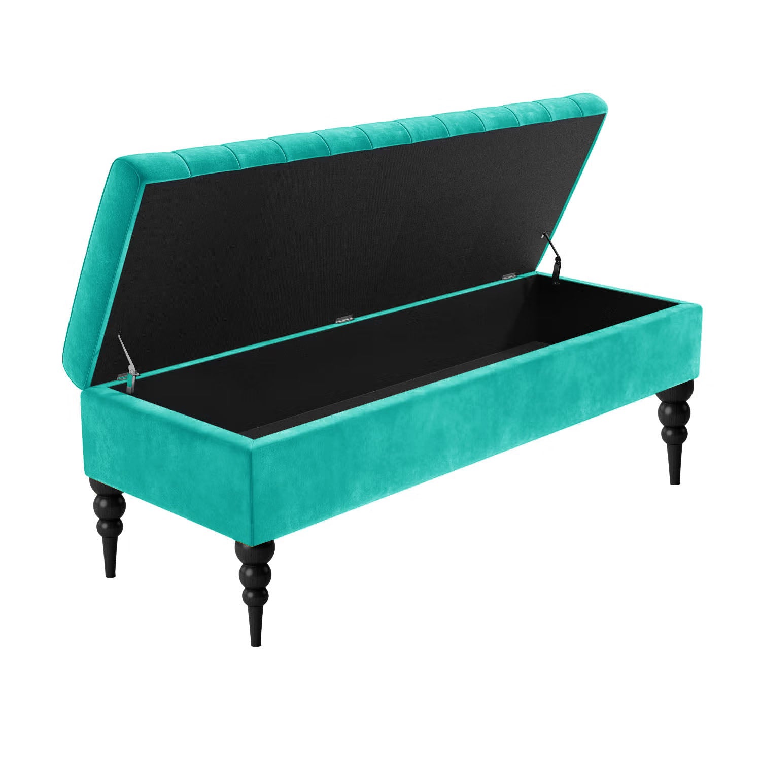 Sierra Ottoman Storage Bench with Black Turned Wooden Legs