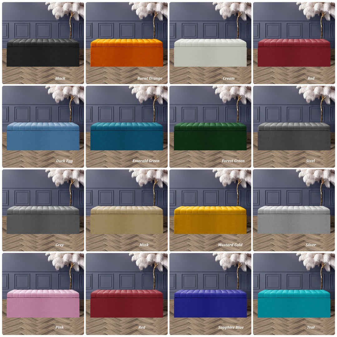 Safar Large Ottoman Storage Box - Upholstered Blanket Box