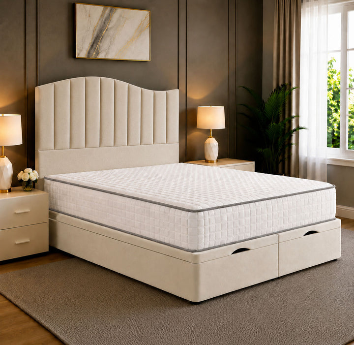 Venice Curved Panelled Divan Storage Ottoman Bed Frame