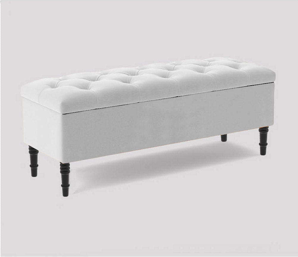 Swiss Chesterfield Upholstered Footstool