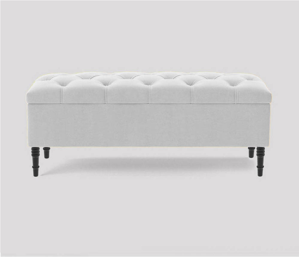 Swiss Chesterfield Upholstered Footstool