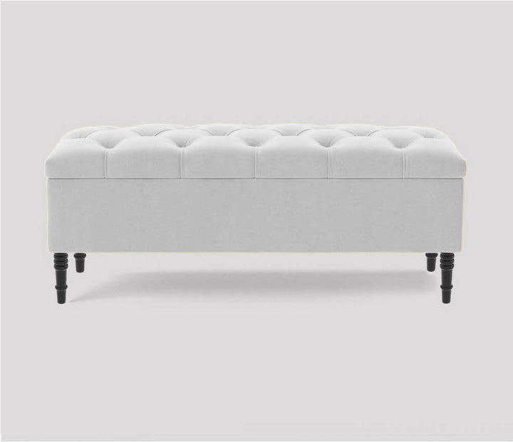 Swiss Chesterfield Upholstered Footstool