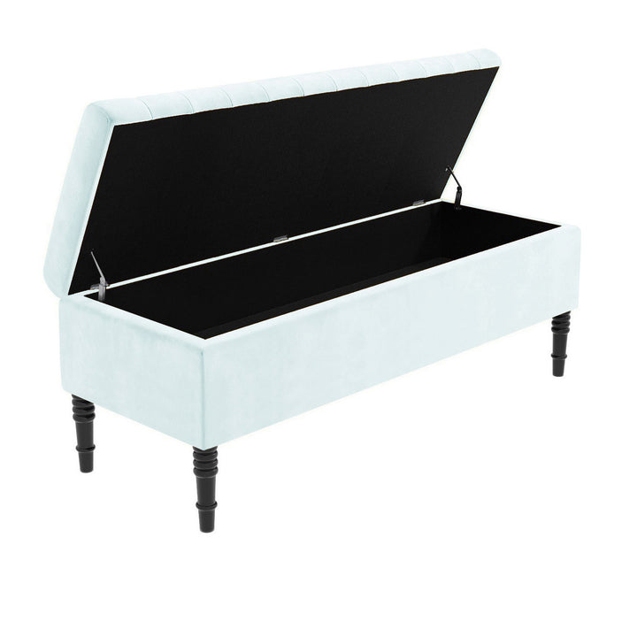 Paris Striped Ottoman Bench with storage