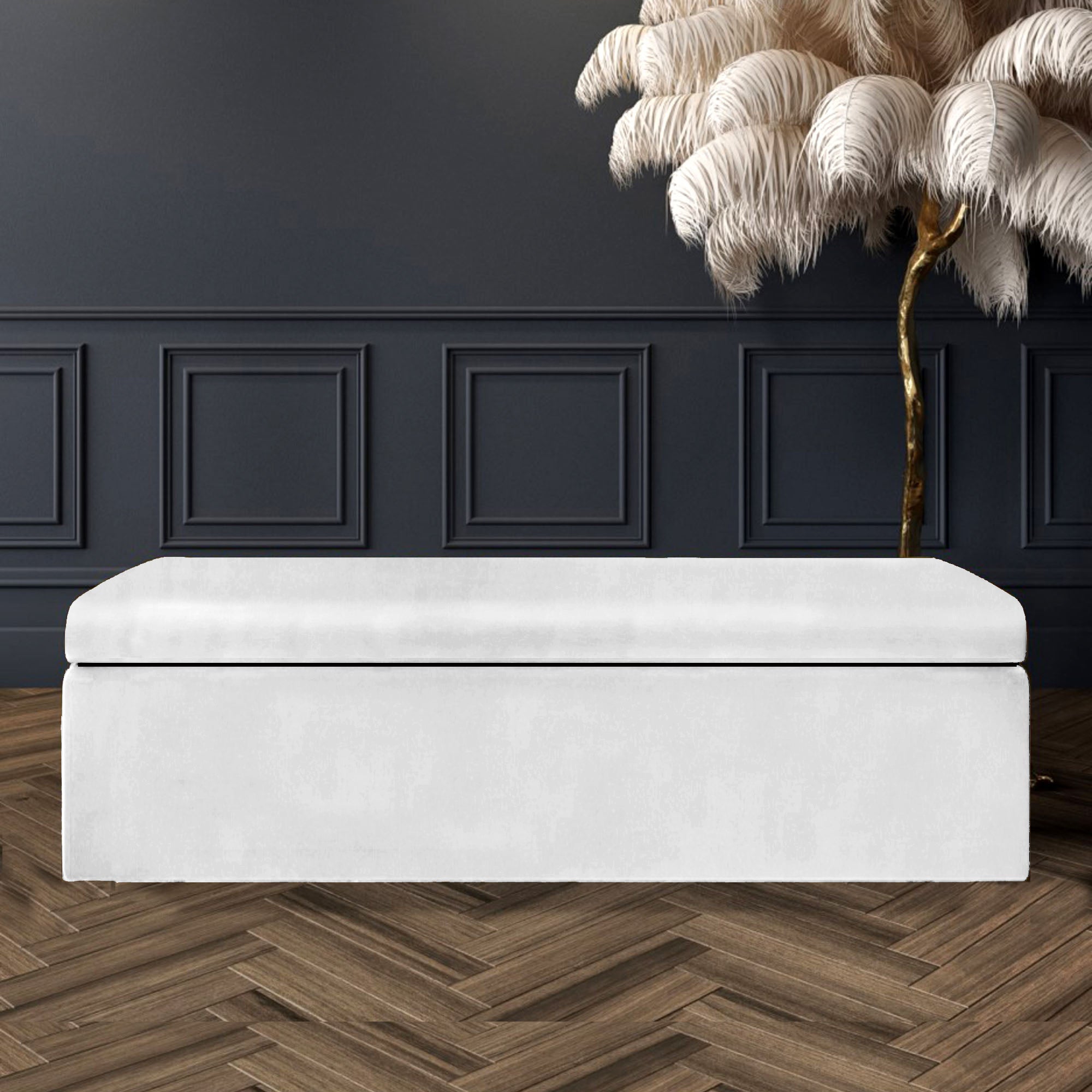 Safar Large Ottoman Storage Box with Plain Lid