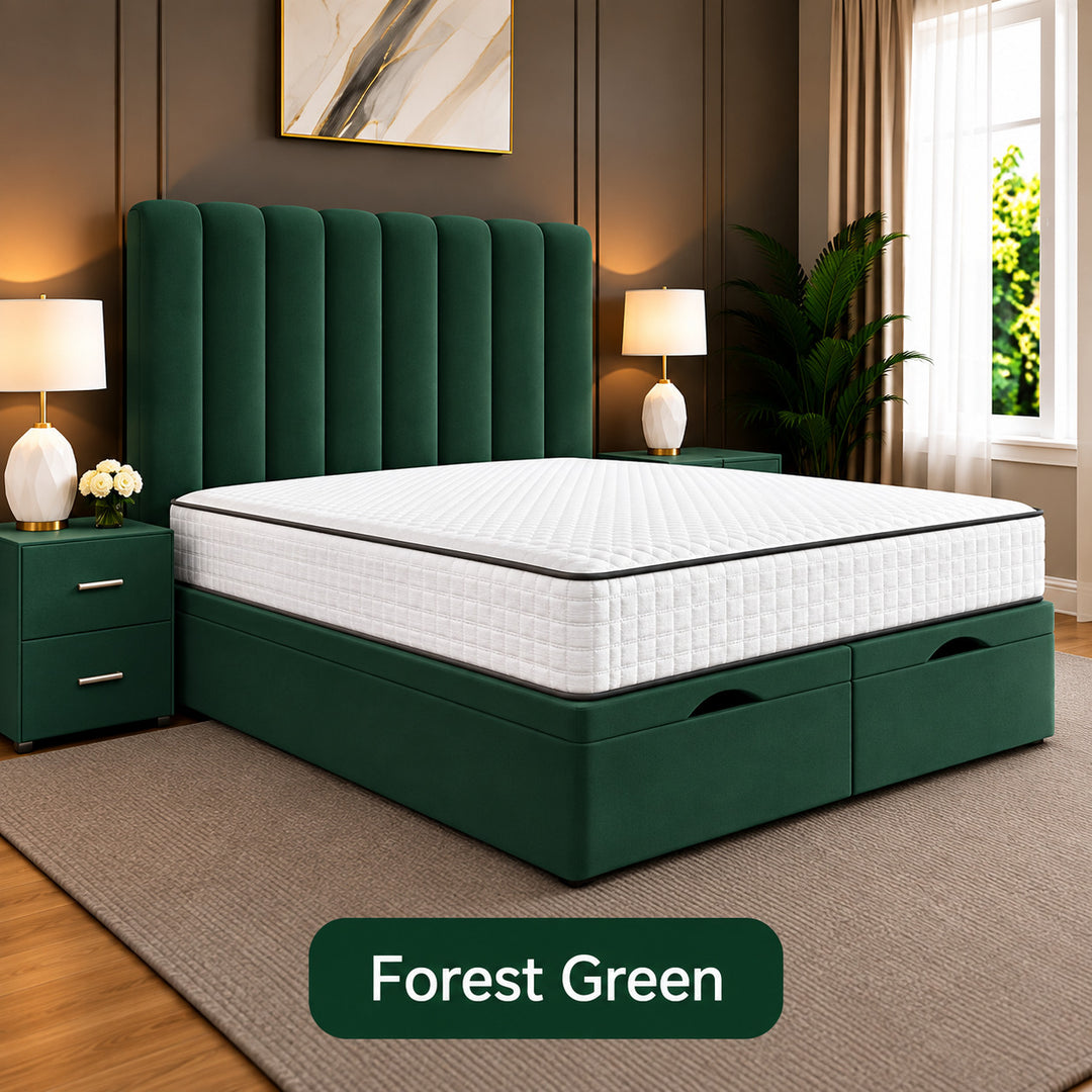 Safar Striped Divan Storage Ottoman Bed Frame