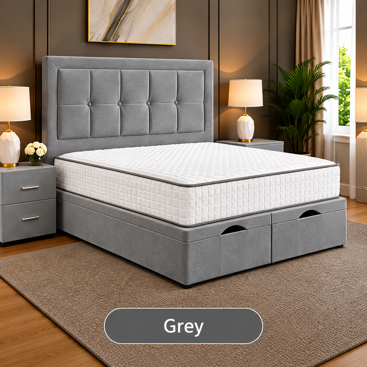 Maria Cubed Tufted Divan Storage Ottoman Bed Frame