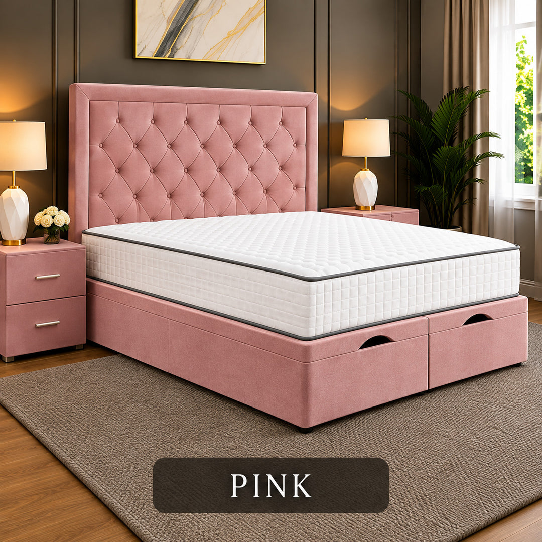 Milan Chesterfield Tufted Divan Storage Ottoman Bed Frame