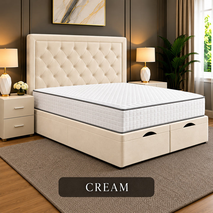 Milan Chesterfield Tufted Divan Storage Ottoman Bed Frame