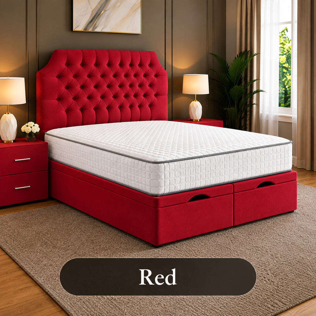 Monzo Chesterfield Tufted Divan Storage Ottoman Bed Frame
