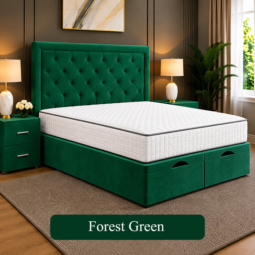 Milan Chesterfield Tufted Divan Storage Ottoman Bed Frame