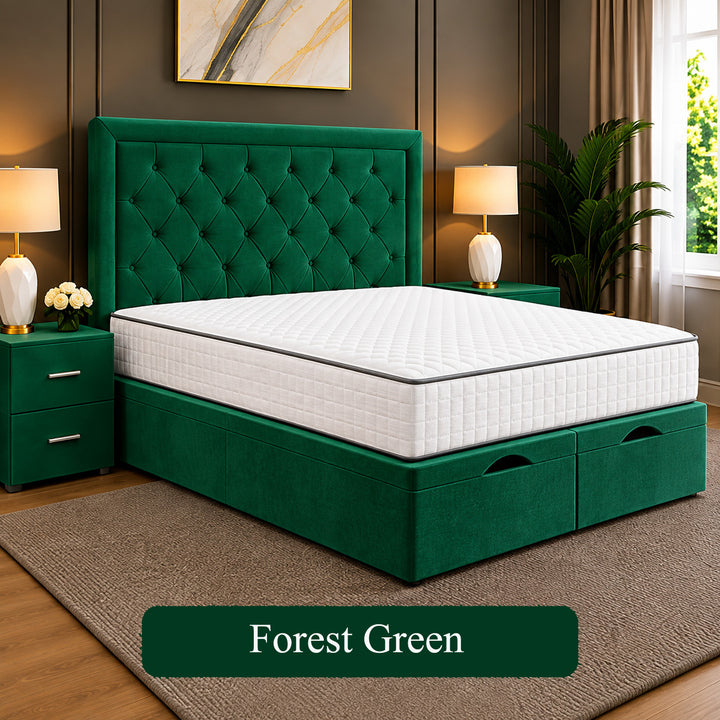 Milan Chesterfield Tufted Divan Storage Ottoman Bed Frame