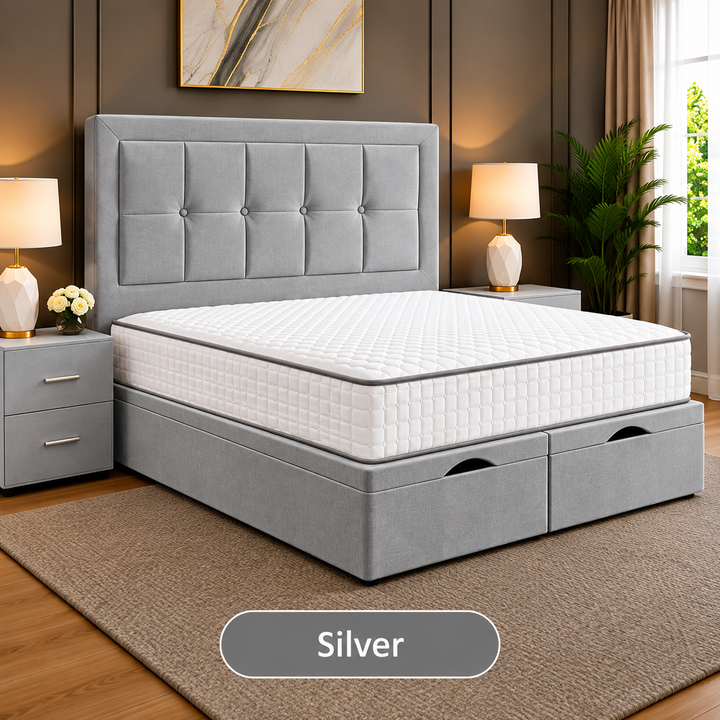 Maria Cubed Tufted Divan Storage Ottoman Bed Frame