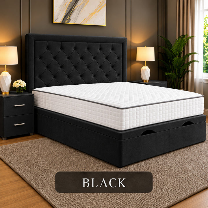 Milan Chesterfield Tufted Divan Storage Ottoman Bed Frame