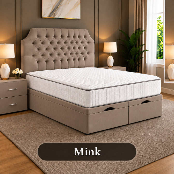 Monzo Chesterfield Tufted Divan Storage Ottoman Bed Frame