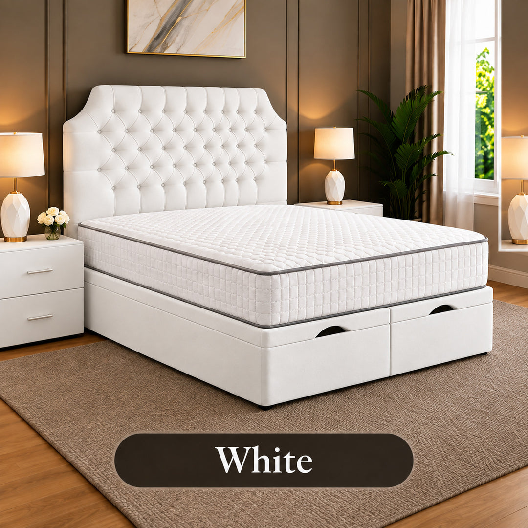 Monzo Chesterfield Tufted Divan Storage Ottoman Bed Frame