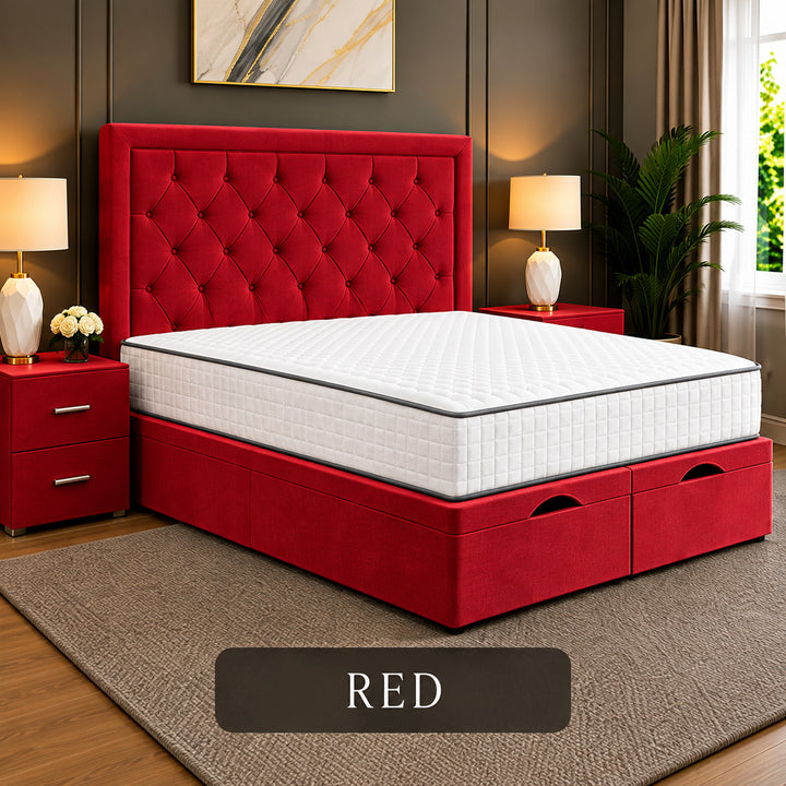 Milan Chesterfield Tufted Divan Storage Ottoman Bed Frame
