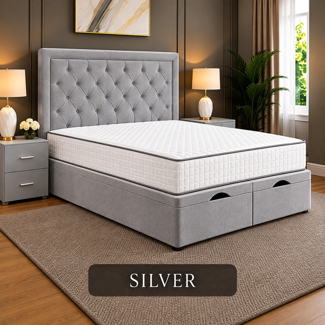 Milan Chesterfield Tufted Divan Storage Ottoman Bed Frame