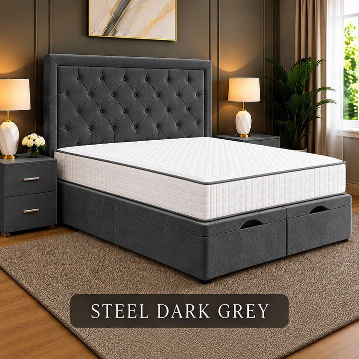 Milan Chesterfield Tufted Divan Storage Ottoman Bed Frame