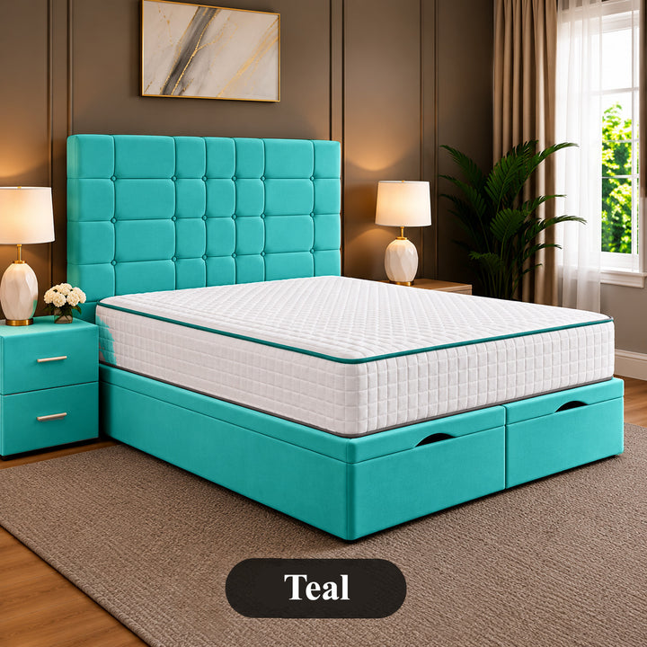 Eden Tufted Panelled Divan Storage Ottoman Bed Frame