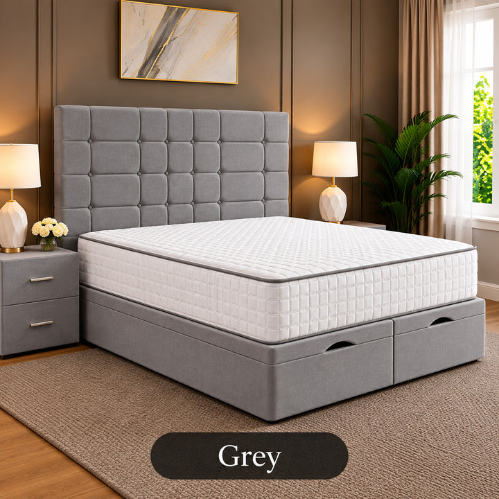 Eden Tufted Panelled Divan Storage Ottoman Bed Frame