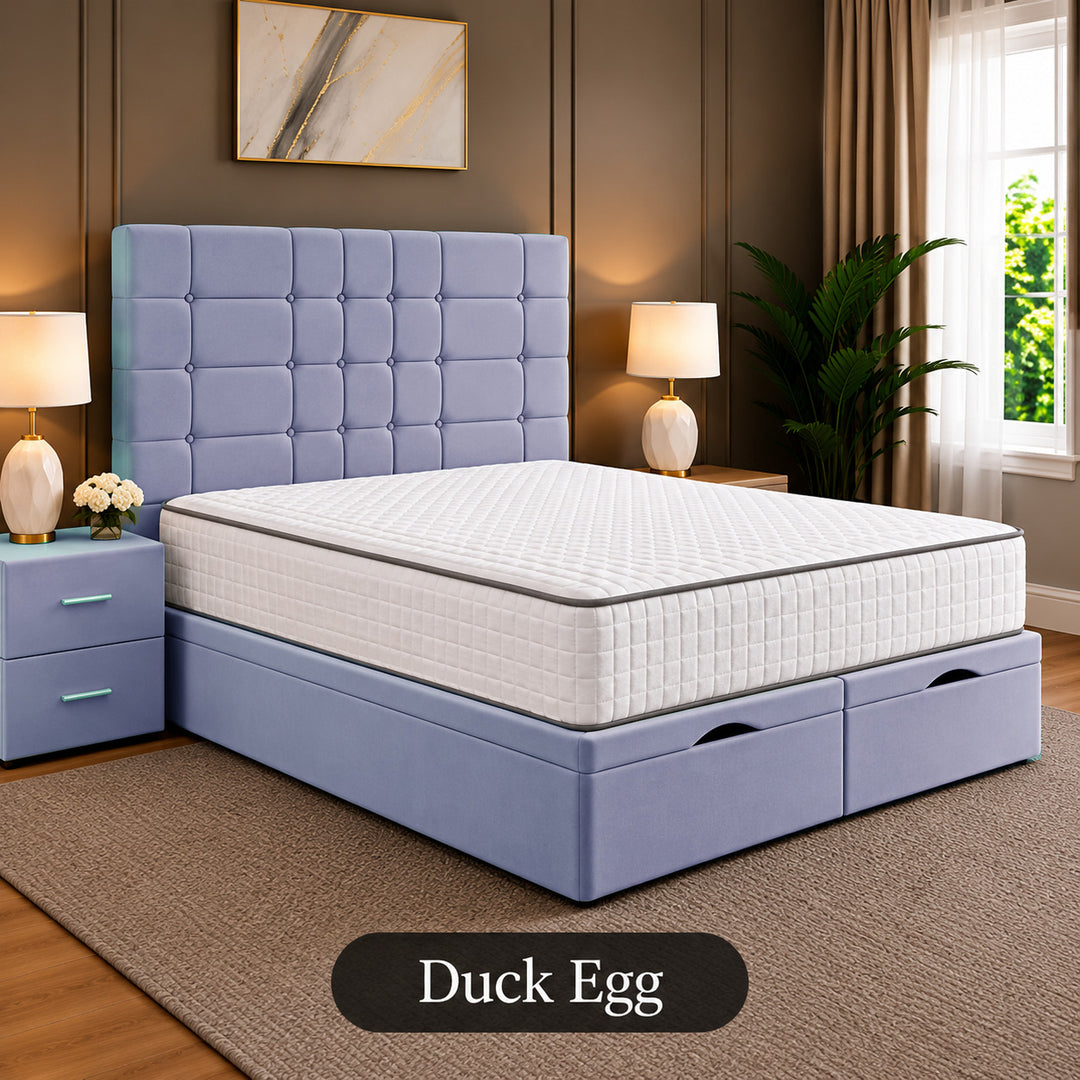Eden Tufted Panelled Divan Storage Ottoman Bed Frame