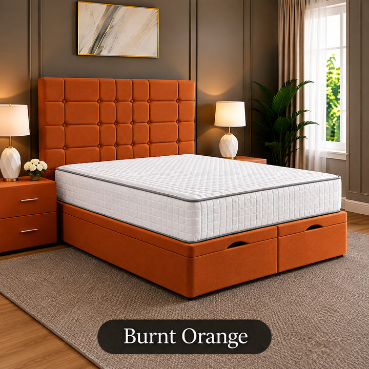 Eden Tufted Panelled Divan Storage Ottoman Bed Frame