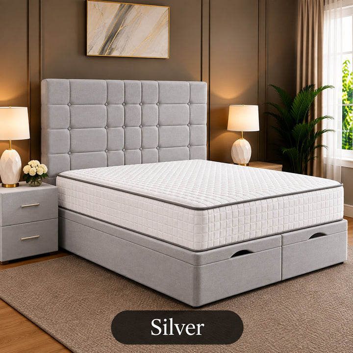 Eden Tufted Panelled Divan Storage Ottoman Bed Frame