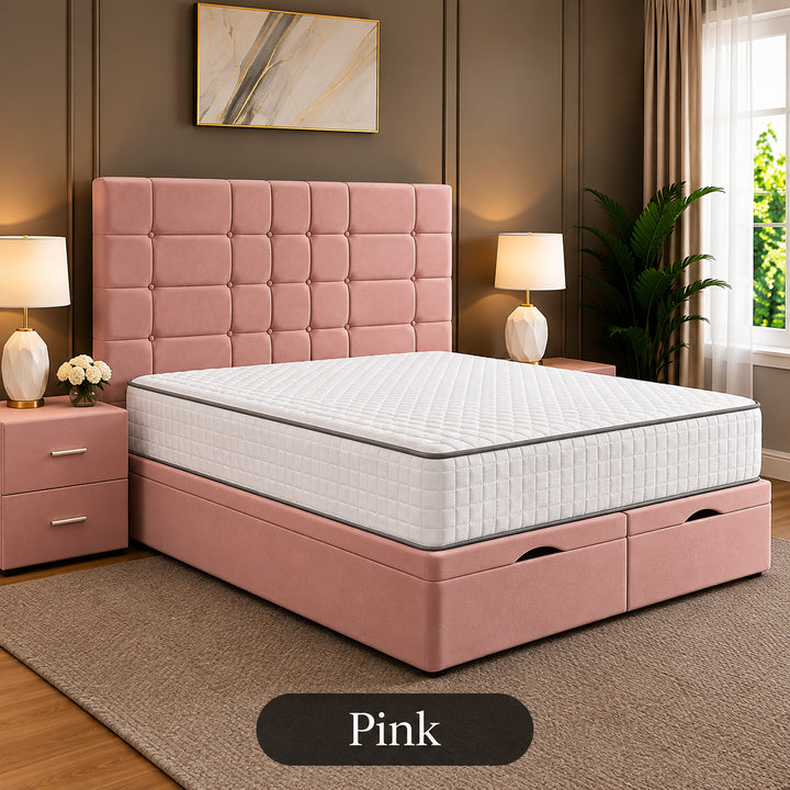 Eden Tufted Panelled Divan Storage Ottoman Bed Frame