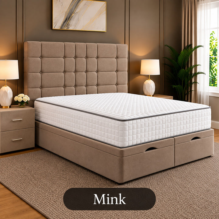 Eden Tufted Panelled Divan Storage Ottoman Bed Frame