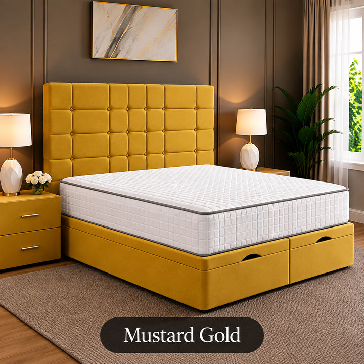 Eden Tufted Panelled Divan Storage Ottoman Bed Frame