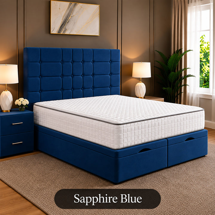Eden Tufted Panelled Divan Storage Ottoman Bed Frame