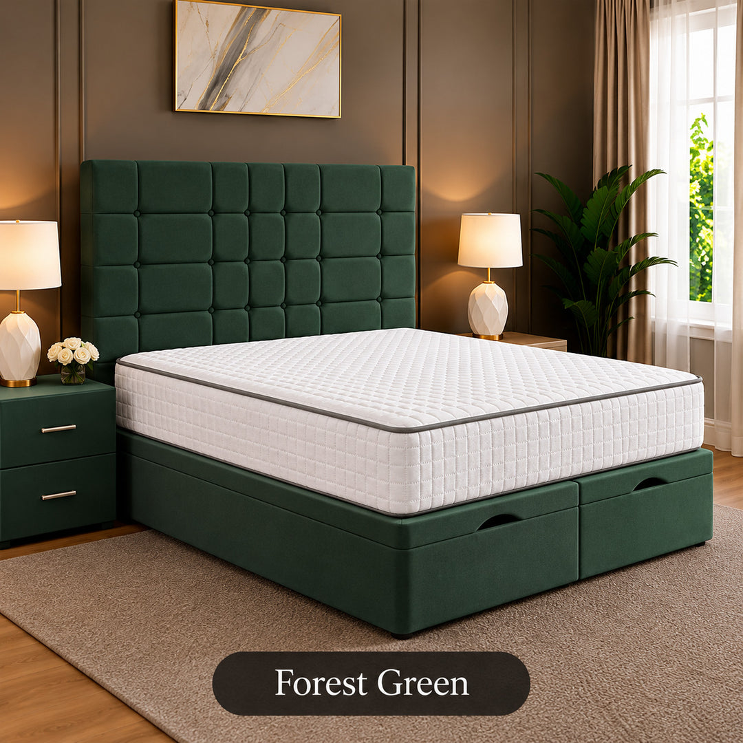Eden Tufted Panelled Divan Storage Ottoman Bed Frame