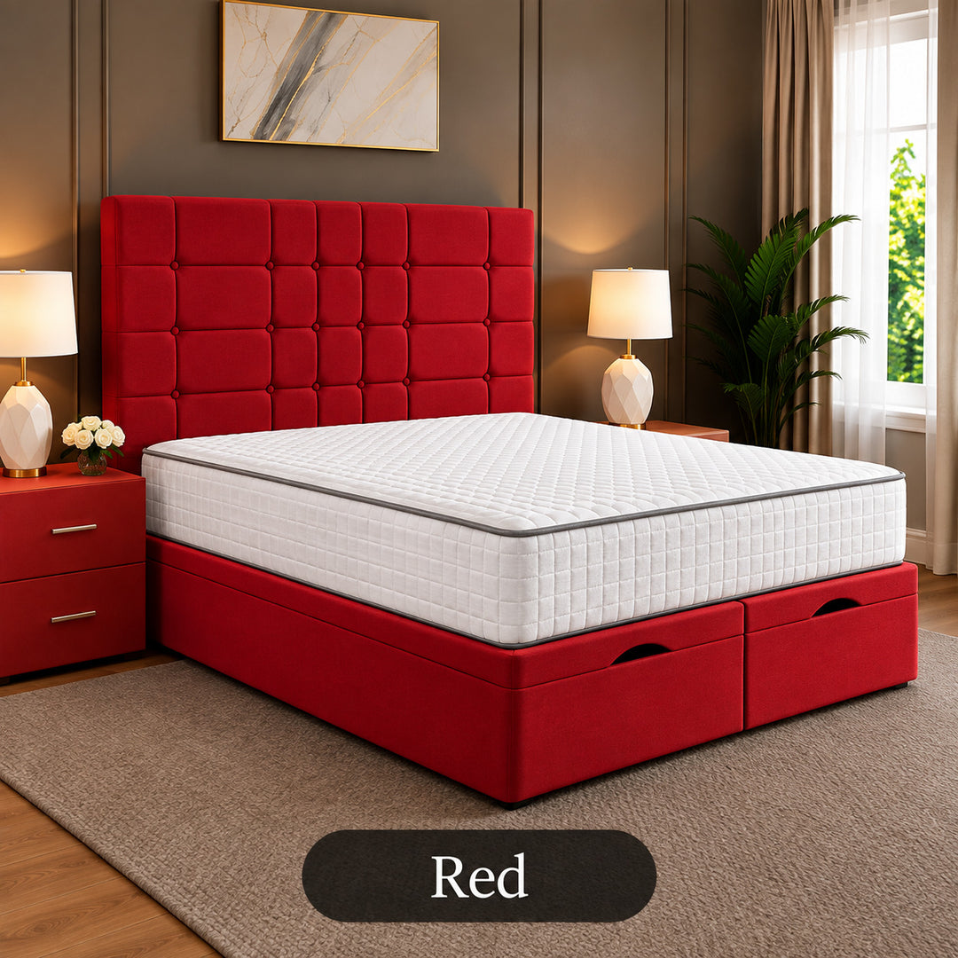 Eden Tufted Panelled Divan Storage Ottoman Bed Frame
