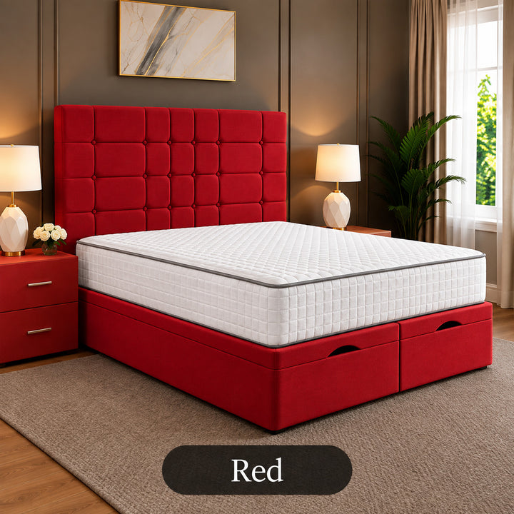 Eden Tufted Panelled Divan Storage Ottoman Bed Frame