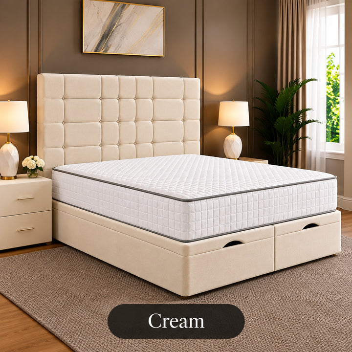 Eden Tufted Panelled Divan Storage Ottoman Bed Frame