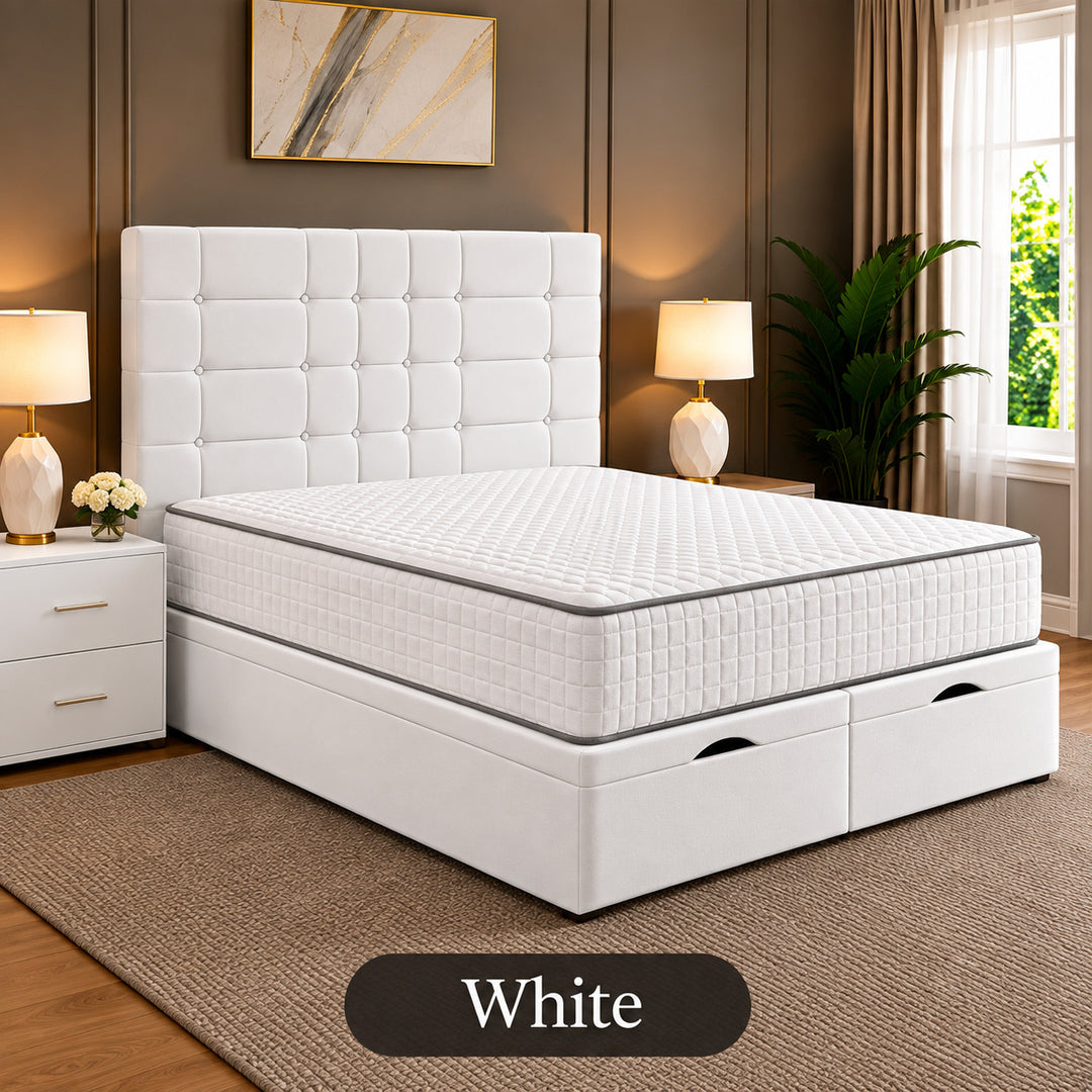 Eden Tufted Panelled Divan Storage Ottoman Bed Frame