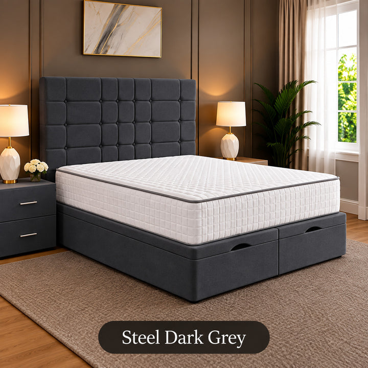 Eden Tufted Panelled Divan Storage Ottoman Bed Frame