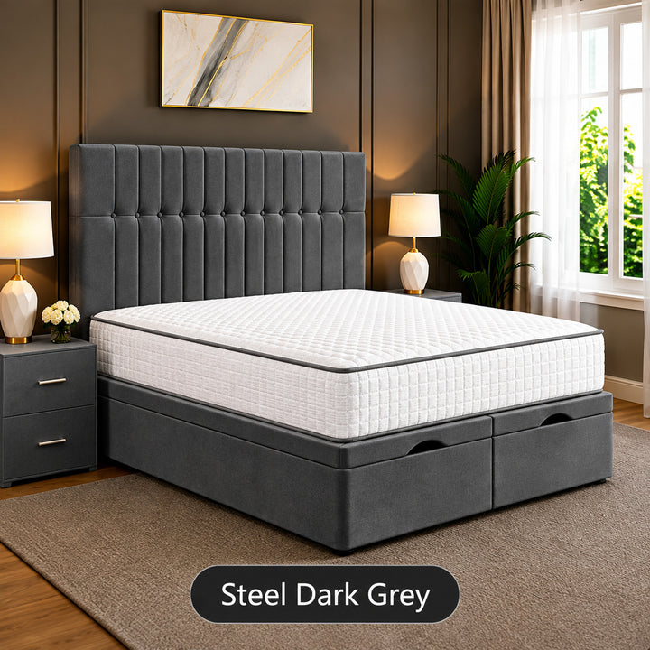 Sophia Divan Storage Striped Tufted Ottoman Bed Frame