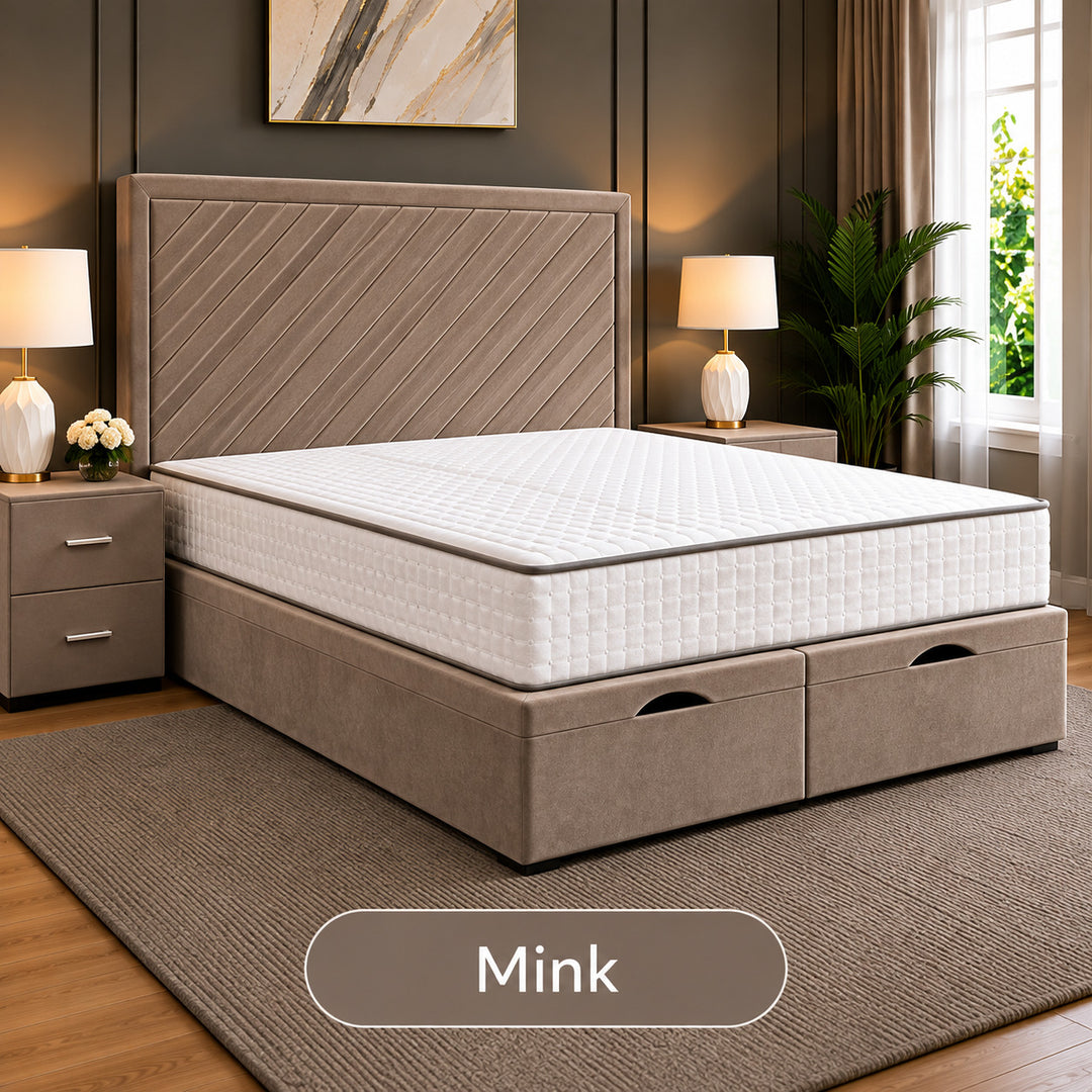 Leo Divan Plain Ottoman Storage Bed Frame