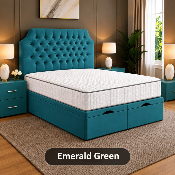 Monzo Chesterfield Tufted Divan Storage Ottoman Bed Frame