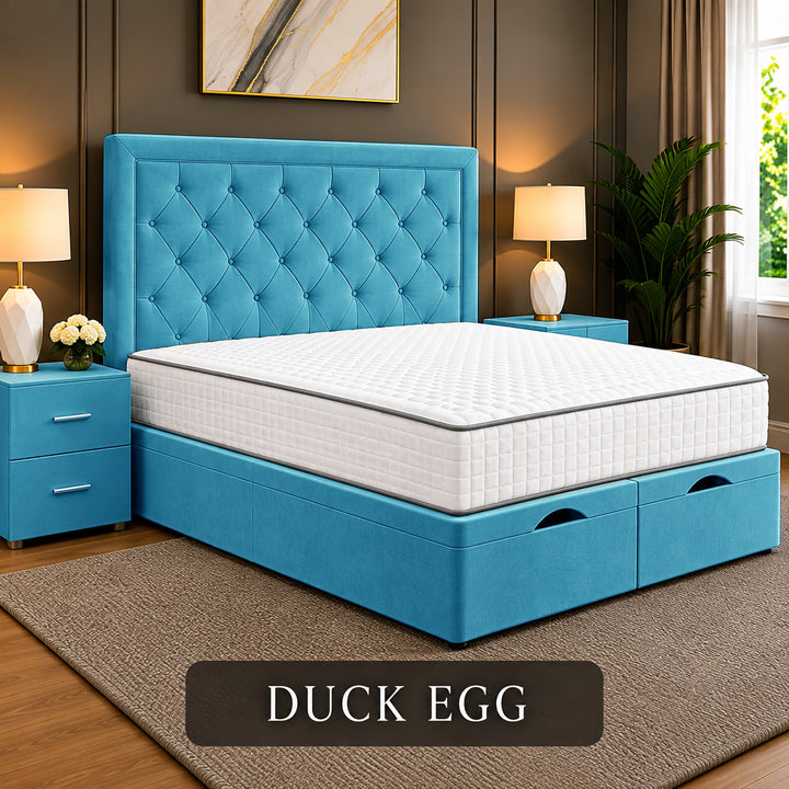 Milan Chesterfield Tufted Divan Storage Ottoman Bed Frame